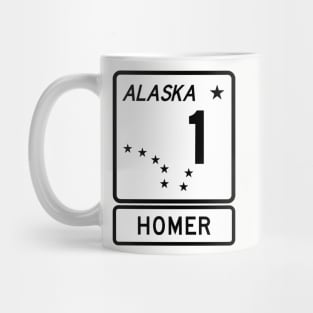 Alaska Highway Route 1 One Homer AK Mug
